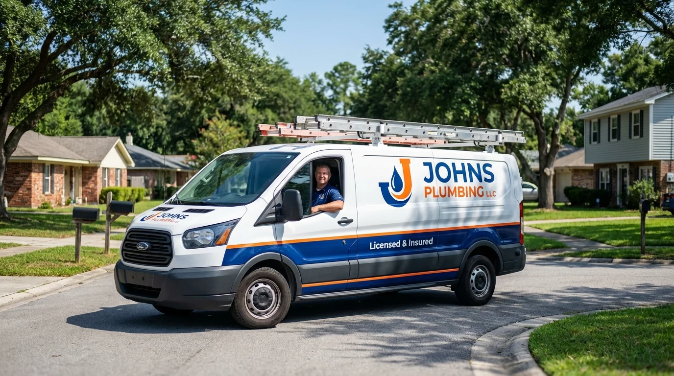 Johns Plumbing LLC service van in Milesburg, PA