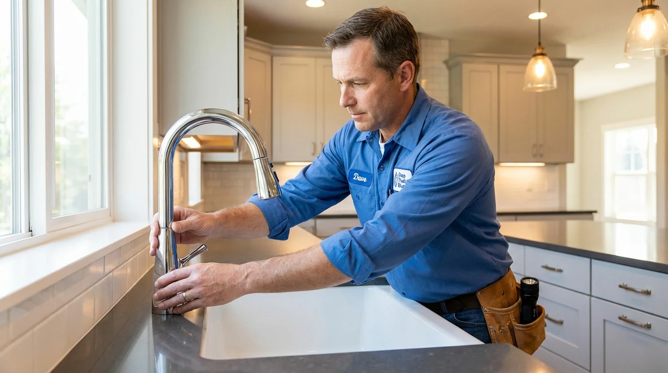 Kitchen faucet installation by Johns Plumbing LLC in Milesburg